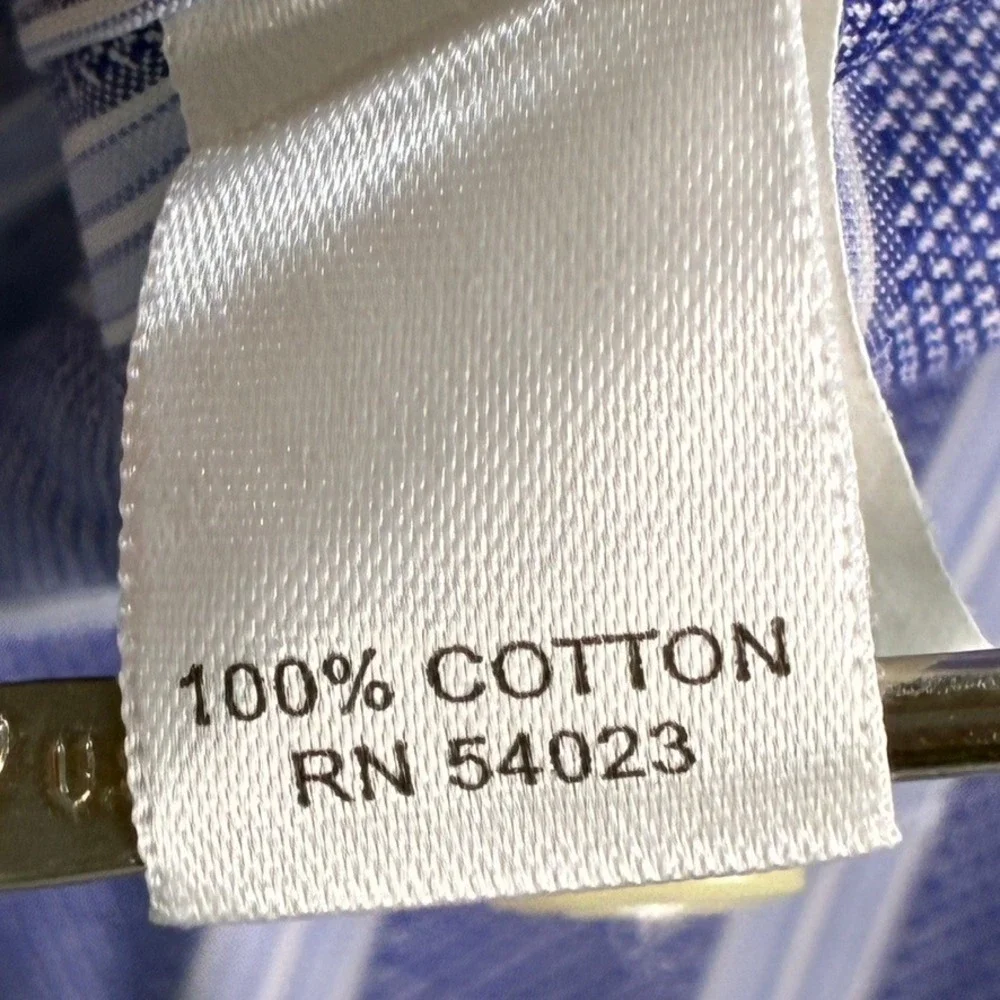 Banana Republic Fitted Blue White Stripe Dress Shirt XL 17-17‎ 1/2 Cotton